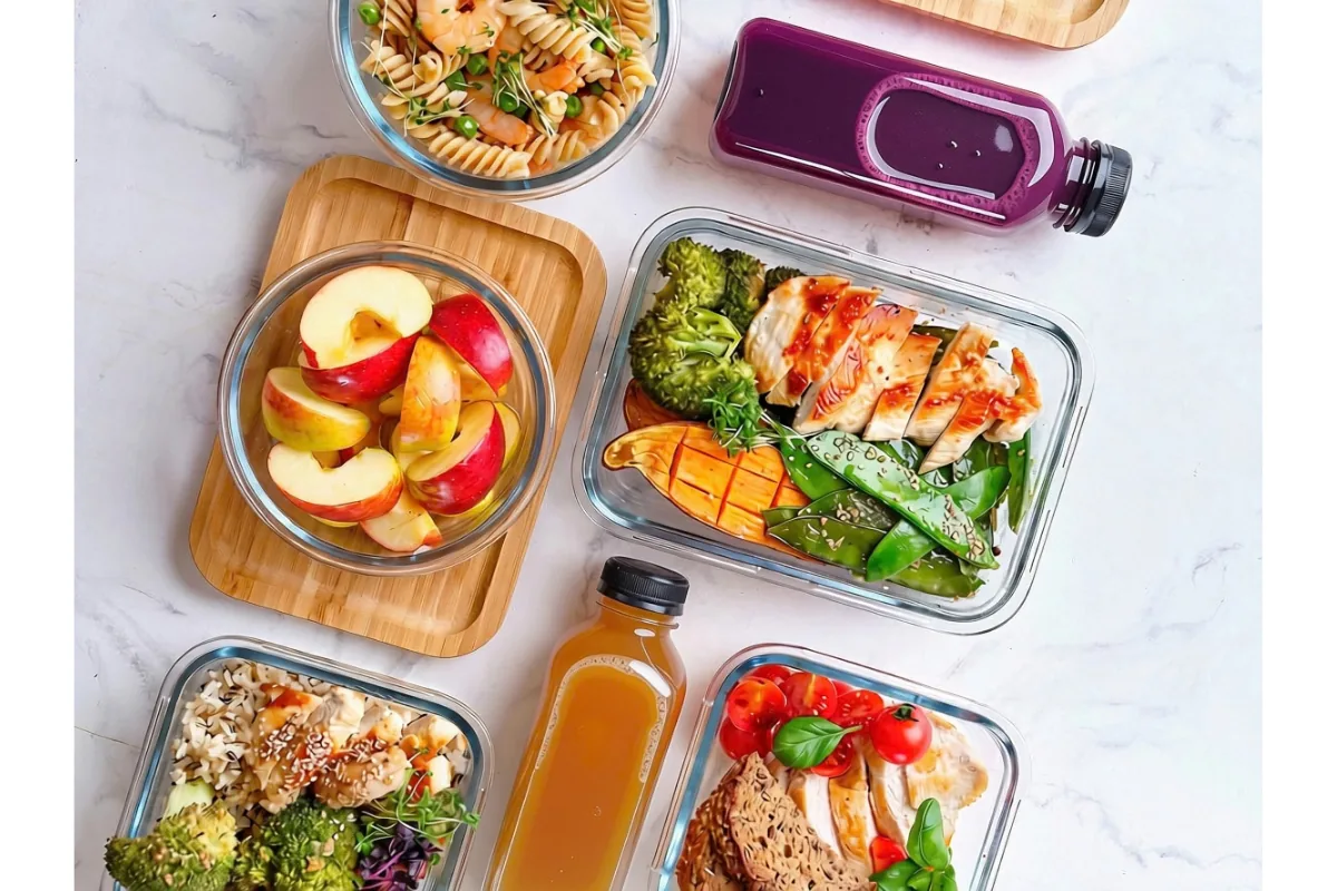 Prepared balanced meals in containers